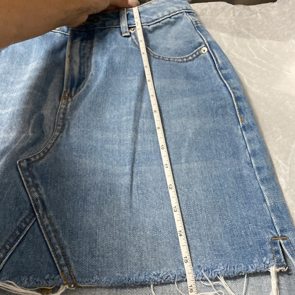 Dynamite | Blue Denim Mini Skirt distressed hem - XS - Picture 5 of 8